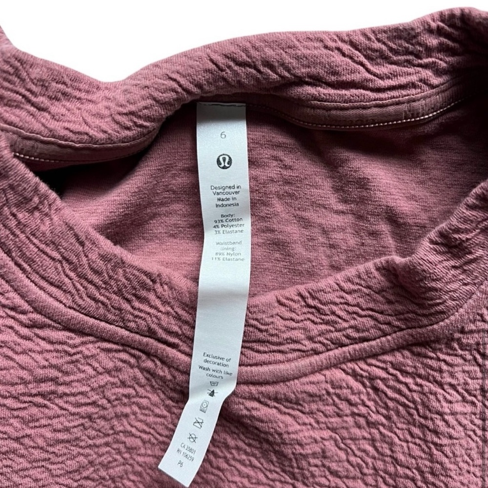 Lululemon Textured Crewneck Pullover Spiced Chai Size 6 - Picture 7 of 10
